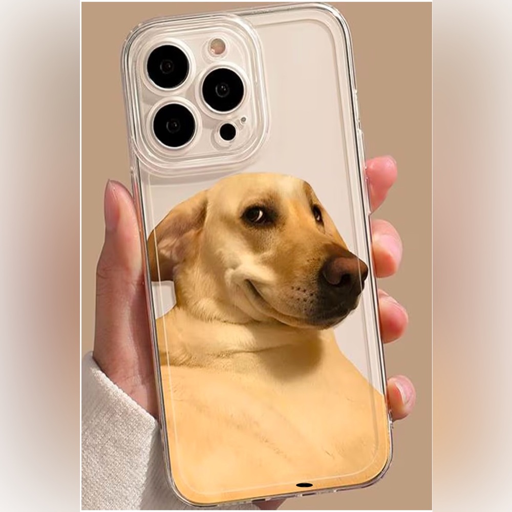 Clear Dog Print Phone Case
